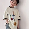 Verano niño niño manga corta camiseta 2025 nuevo niño moda tops verano legging niña media manga Specification image
